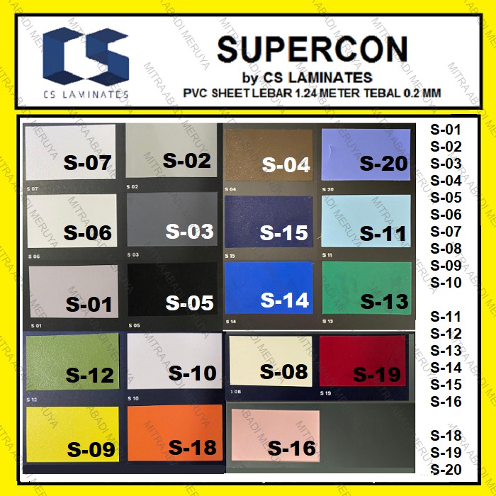 CS Supercon Polos Solid Standard PVC Sheet Deco Sheet