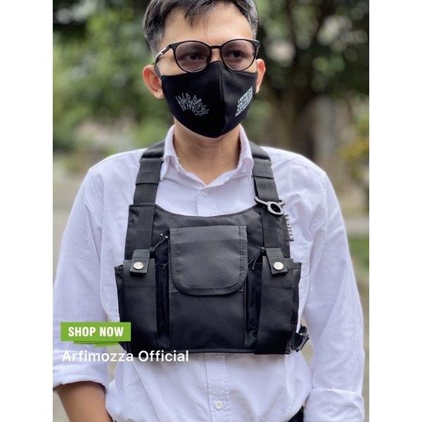 CHEST RIG BAG PACKPACK TAS DADA PRIA TERBARU ORIGNAL NEISDA BLACK V3