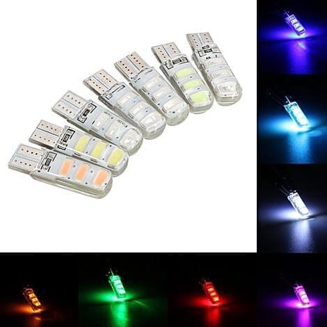 Lampu LED Senja Sen T10 Crystal Jelly 6 Mata STROBO Kedip MOBIL Motor - Biru