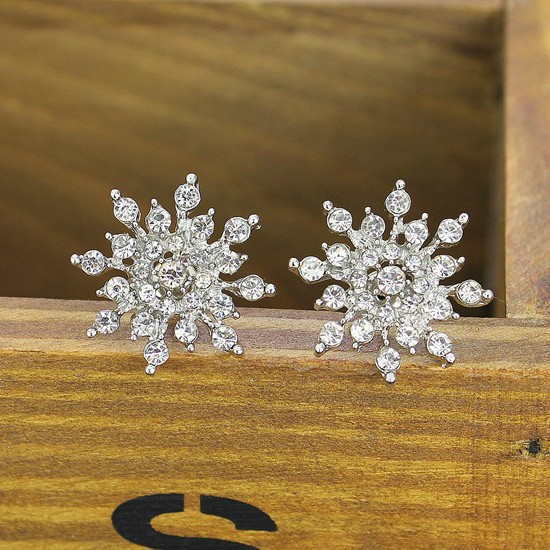 OILA anting berlian bentuk salju / diamond snowflake earrings (3E2) JAN019