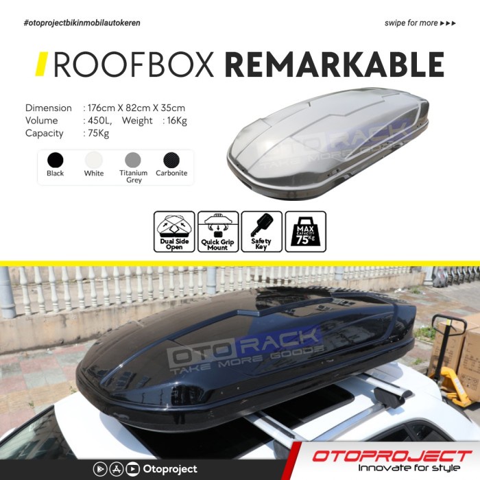 Otoproject Roofbox / Roof box atas mobil otorack remarkable 450 Liter