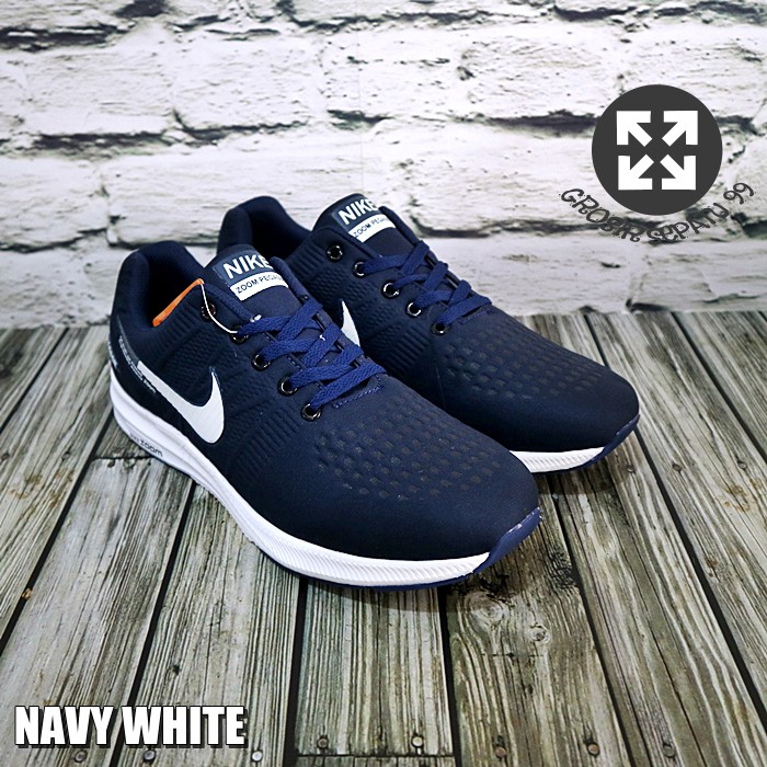 PGS IMPORT PREMIUM SEPATU SNEAKERS NIKE ZOOM PEGASUS V2 RUNNING OLAHRAGA PRIA HITAM NAVY ARMY PUTIH-4