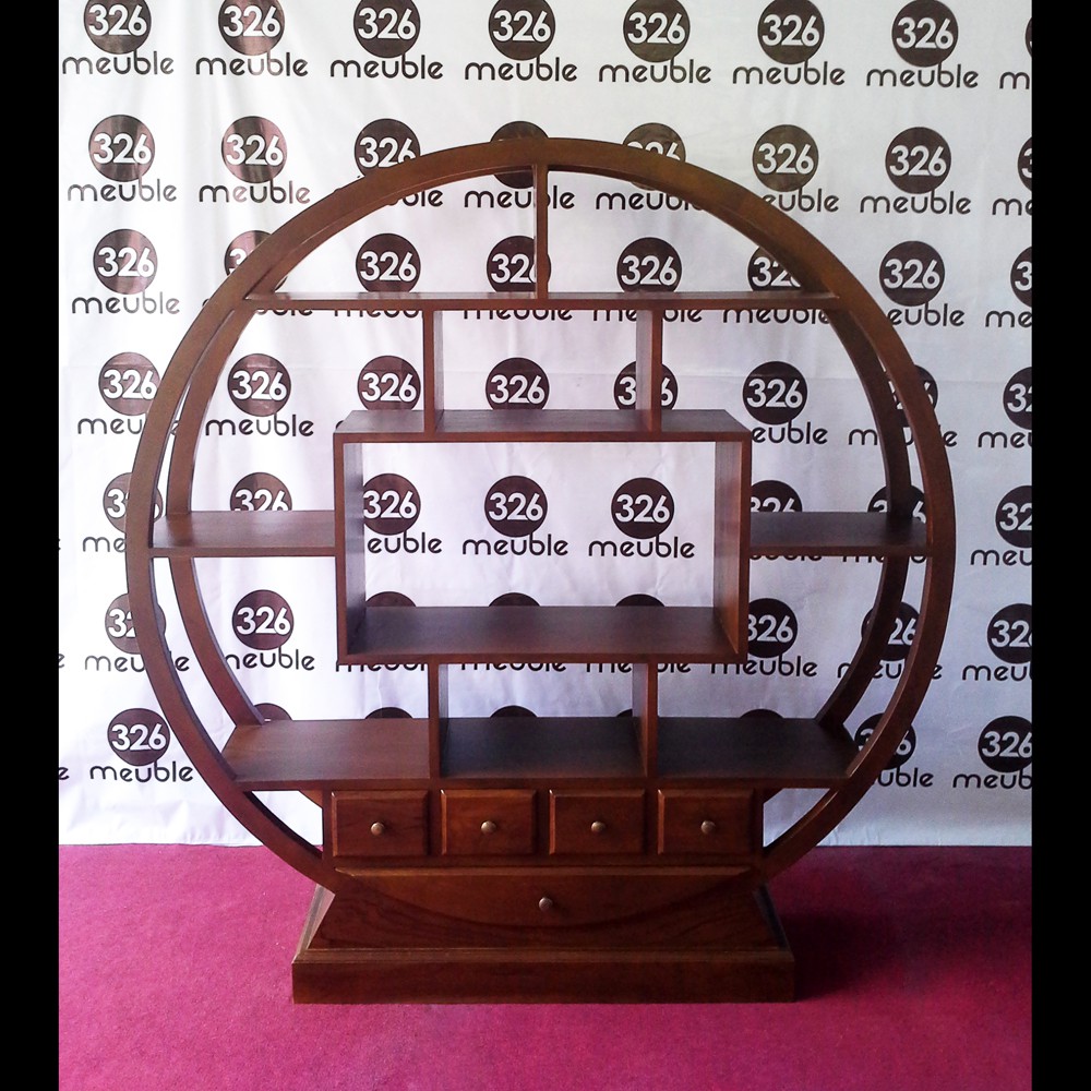 Partisi Ruangan Jati, Rak Buku Jati, Partisi Ruangan Bulat