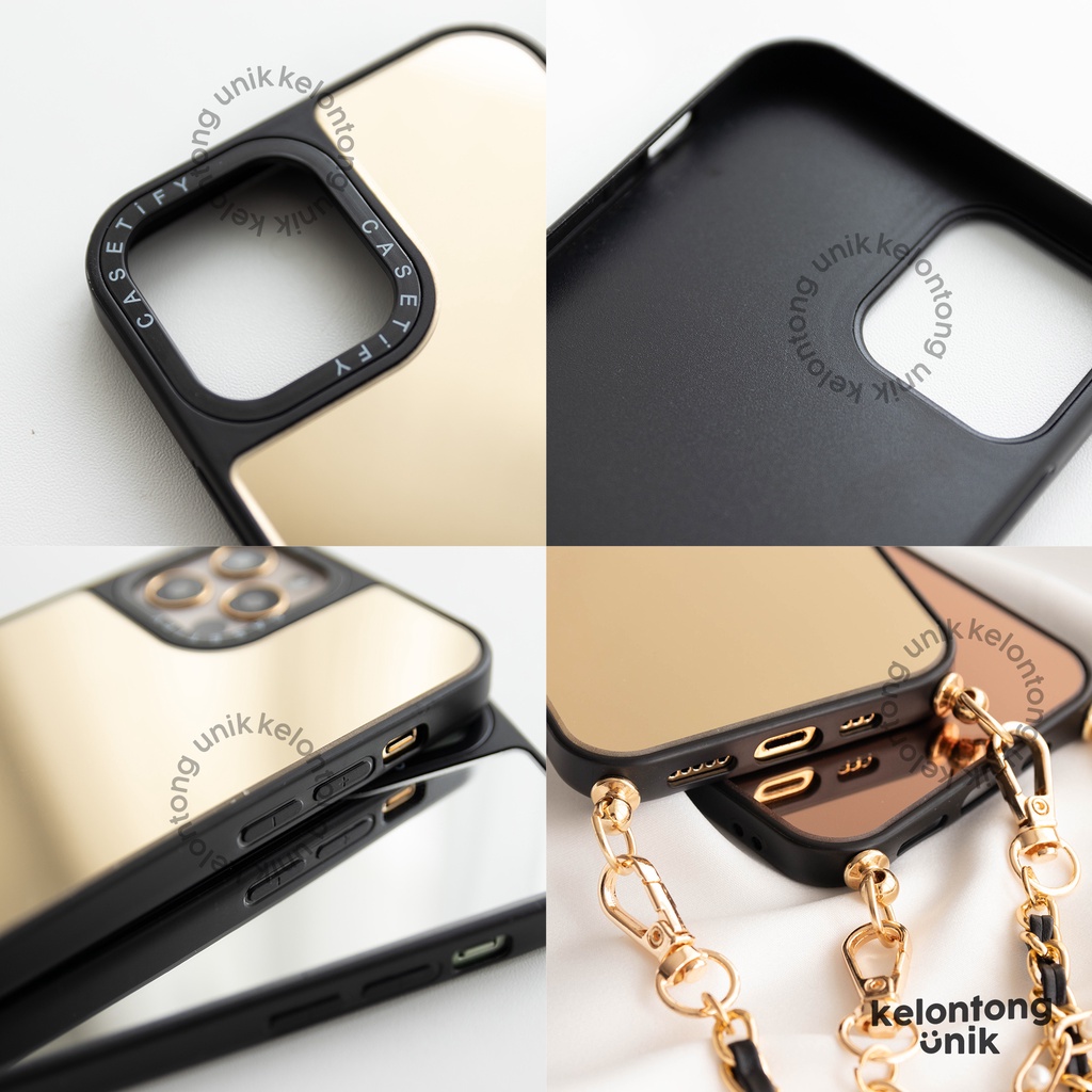 (Seri 2) For iPhone - Casetify Mirror Lanyard Rantai Case/ Sling Case Tali