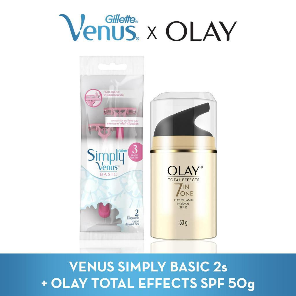 Gillette Simply Venus 2s + Olay TE SPF Day 50gr