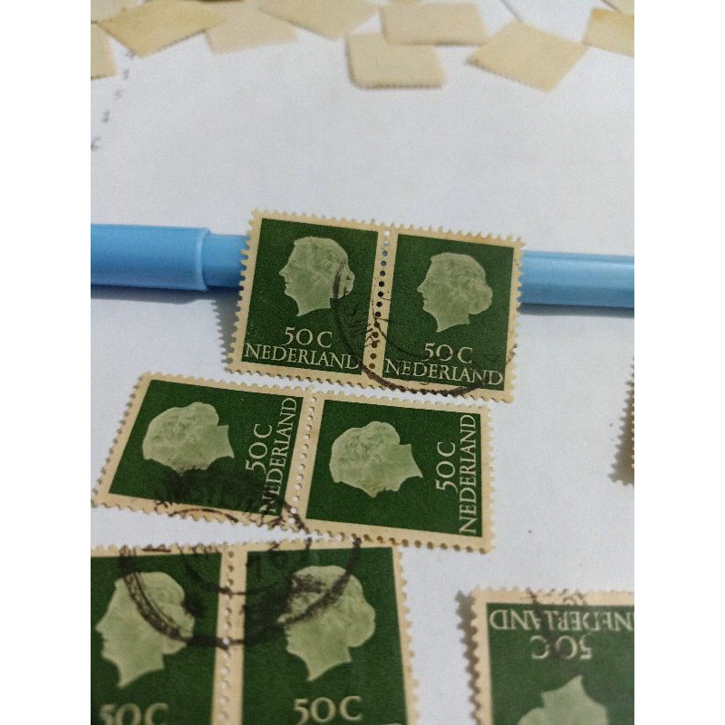 

Perangko Koningen Juliana 1953-1958 50 c Nederland Stamp (2pcs)