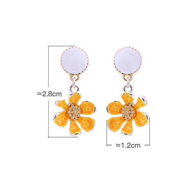 LRC Anting Tusuk Fashion S925 Sterling Silver Flower Earrings F89173