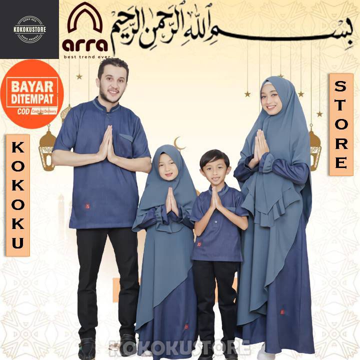 Gamis Couple Keluarga Ibu Ayah Anak Laki Laki Dan Anak Perempuan Arra Sarimbit Rayyan Pria Wanita