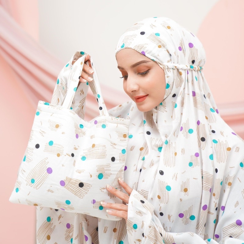 MUKENA TERUSAN LAJURAN KATUN RAYON BAHAN ADEM