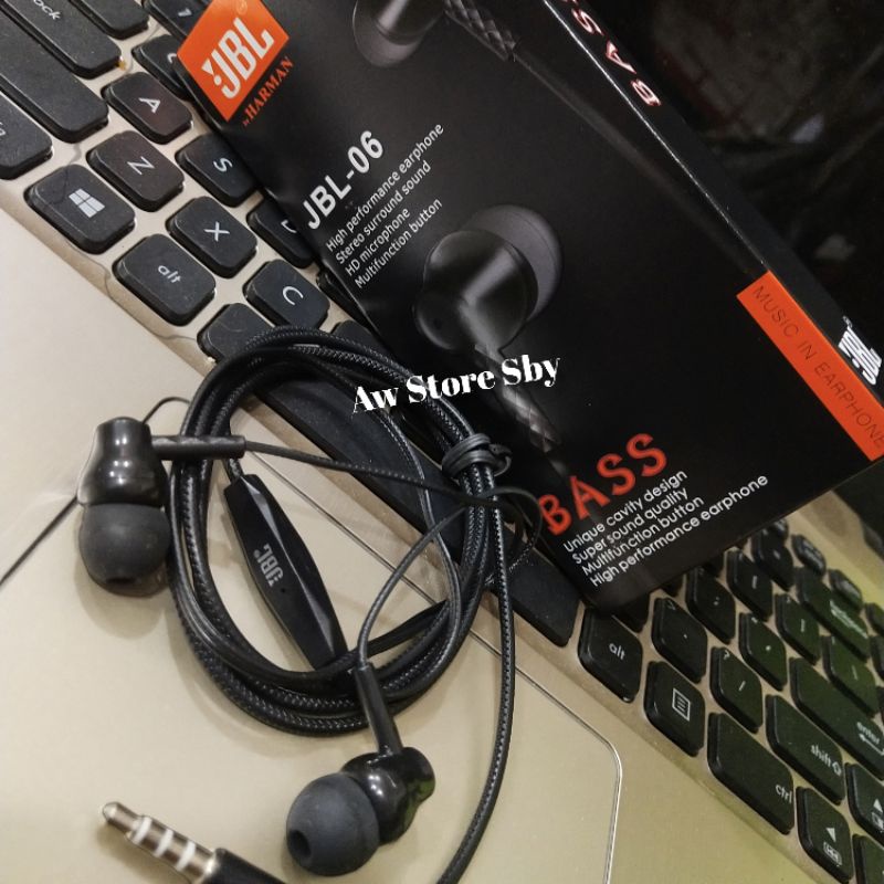 Earphone JBL Super Bass HD Sound Headset JBL Multifuncion Button  [JBL-006]