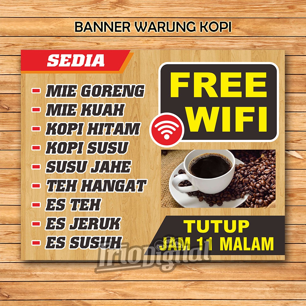 Banner Warung Kopi Free Wifi Shopee Indonesia