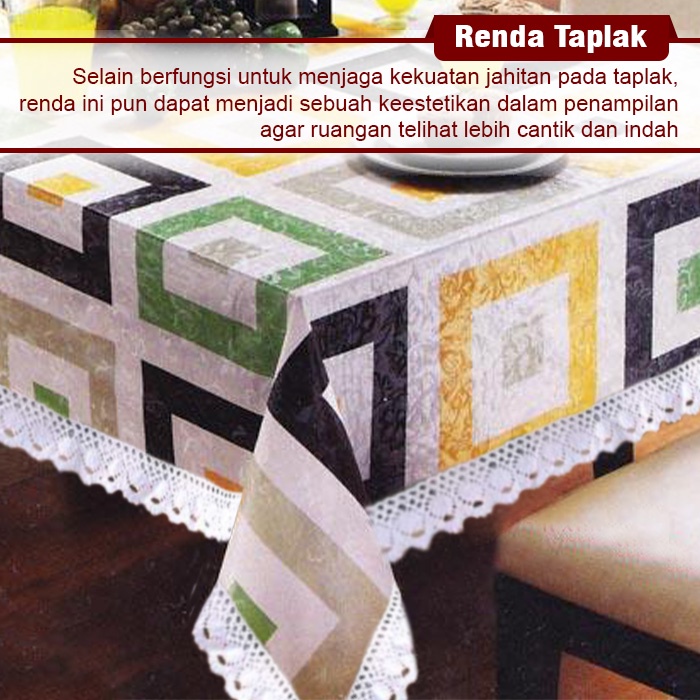 ESGE Taplak Meja Makan Persegi Import Motif Elegan Anti air dan minyak