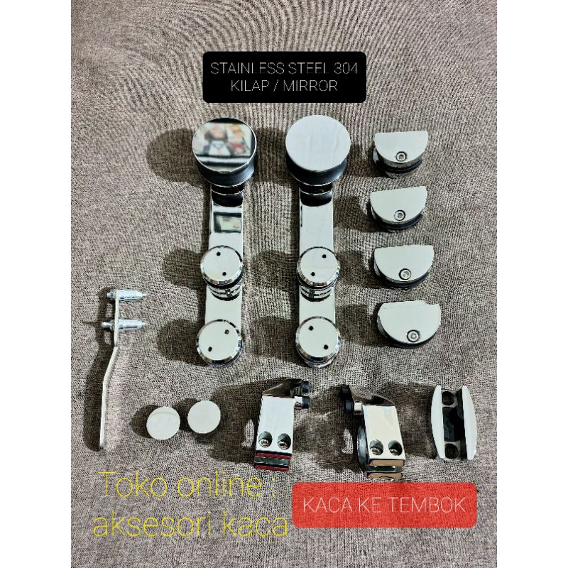 Aksesori frameless sliding door pintu geser pintu sliding kaca ke tembok