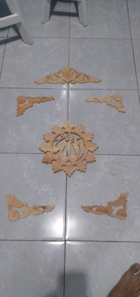 Ornamen Ukiran Lafadz Allah D 30x30cm