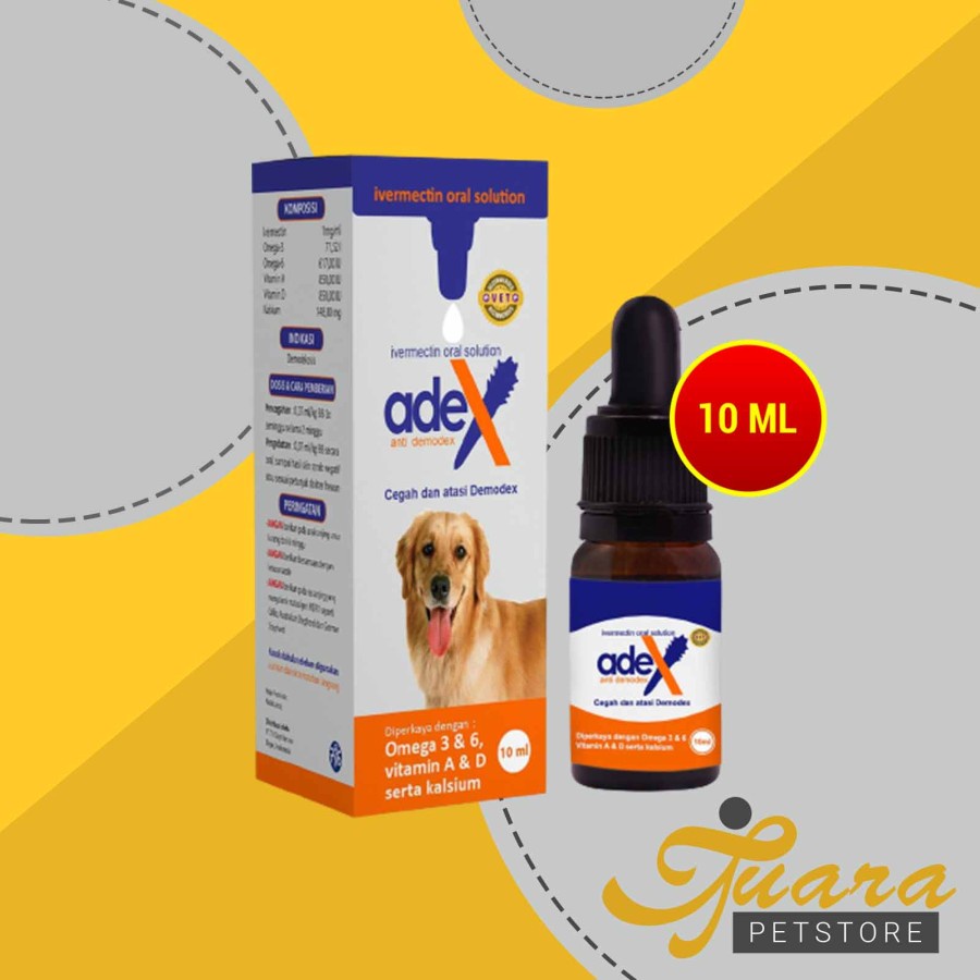 Obat Kulit Anjing Adex Invermectin 10ml Sirup anti Demodex