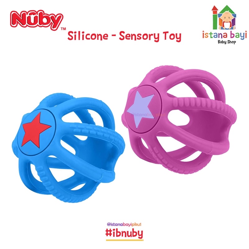 Nuby Silicone Collapsible - Mainan sensori anak bola Siicone / Mainan Gigitan Bayi