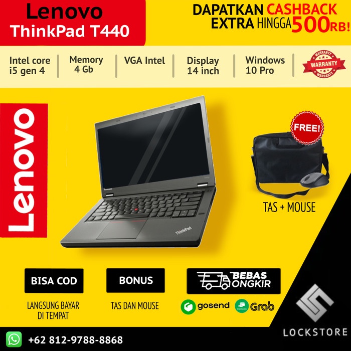 [ Laptop Second / Bekas ] Lenovo Thinkpad T440P Intel Core I5-4300M 4Th Original Bergaransi Notebook