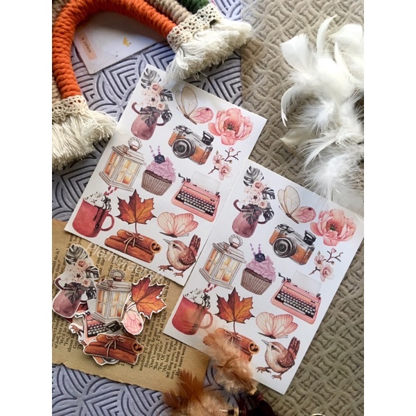 

sticker lucu dan murah sticker journal dan scrapbooking untuk hiasan notebook vintage sticker pink sticker set