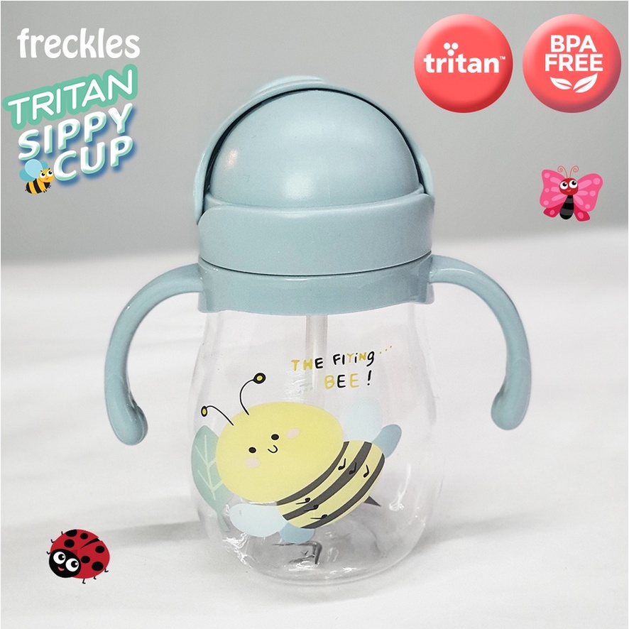 Freckles Tritan Sippy Cup 210ml 6m+ Botol Minum Anak Bayi Kecil AntiSpill Sip Bottle Training Handle