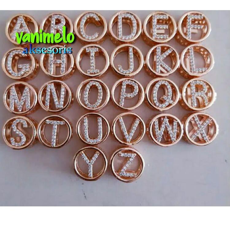 Ready 8PB7R Liontin Charm Huruf Inisial Xuping Bahan Gelang Tali Adjustable Emas Mainan Pandora 51 B