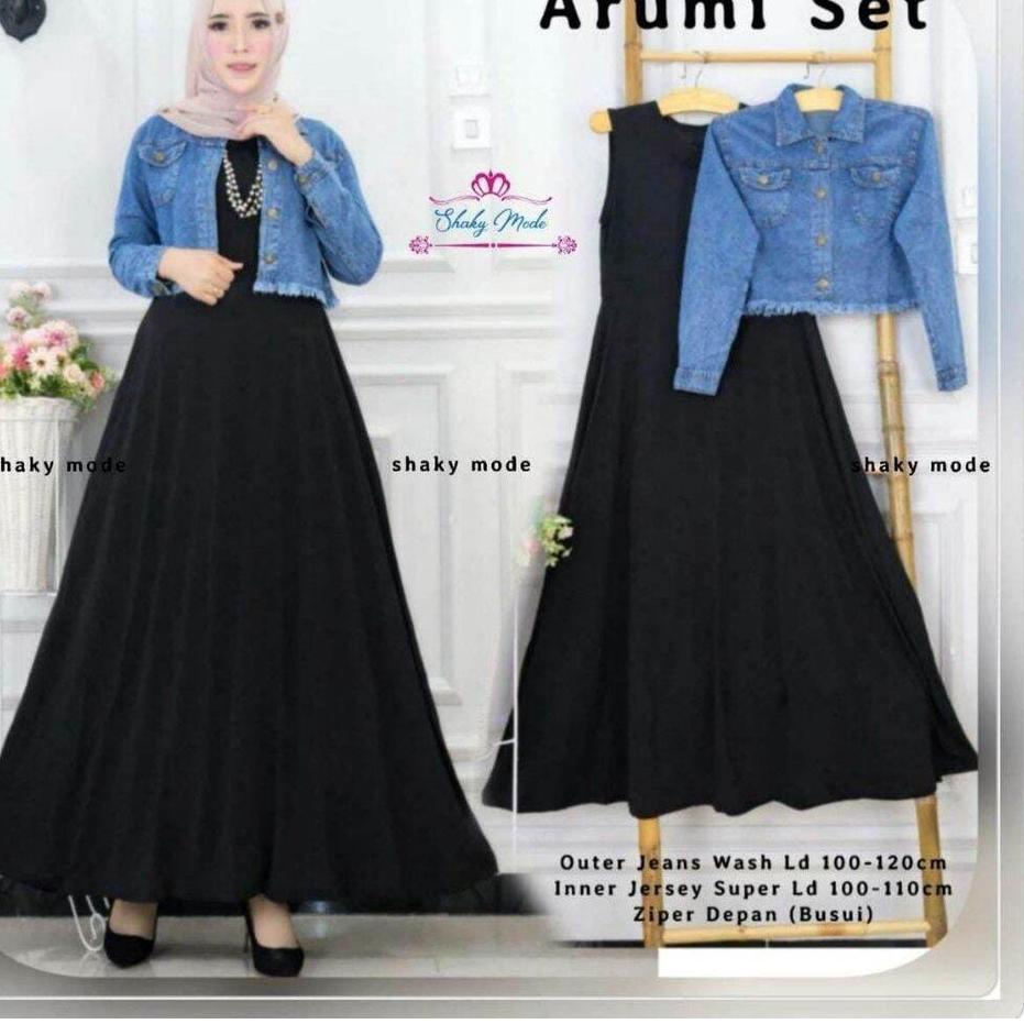 Terbaru.. One Set Dres Outher Jaket Jeans Crop Rawis One Set Inner Jaket 2022