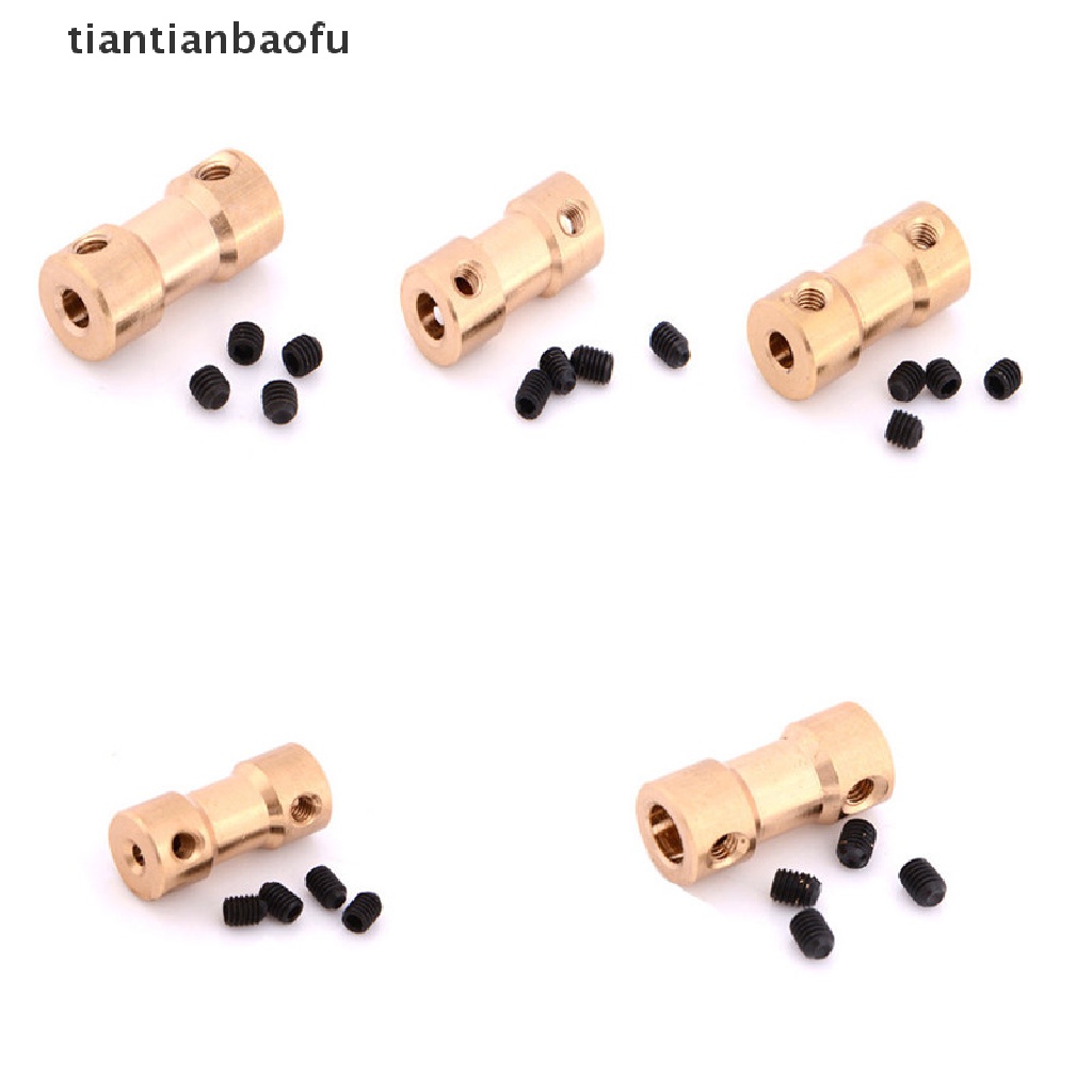 [tiantianbaofu] New 2/3/3.17/4/5mm Motor Copper Shaft Coupling Coupler Connector Sleeve Adapter Boutique