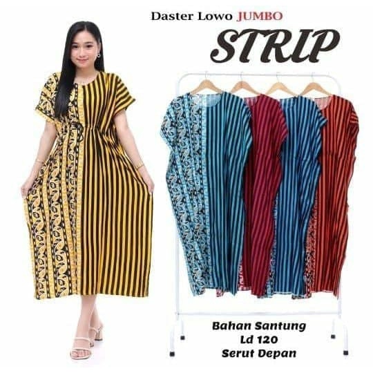 DASTER LOWO TALI SERUT STRIP MOTIF SALUR ( PILIH WARNA ) MODEL DASTER KELELAWAR KALONG KEKINIAN