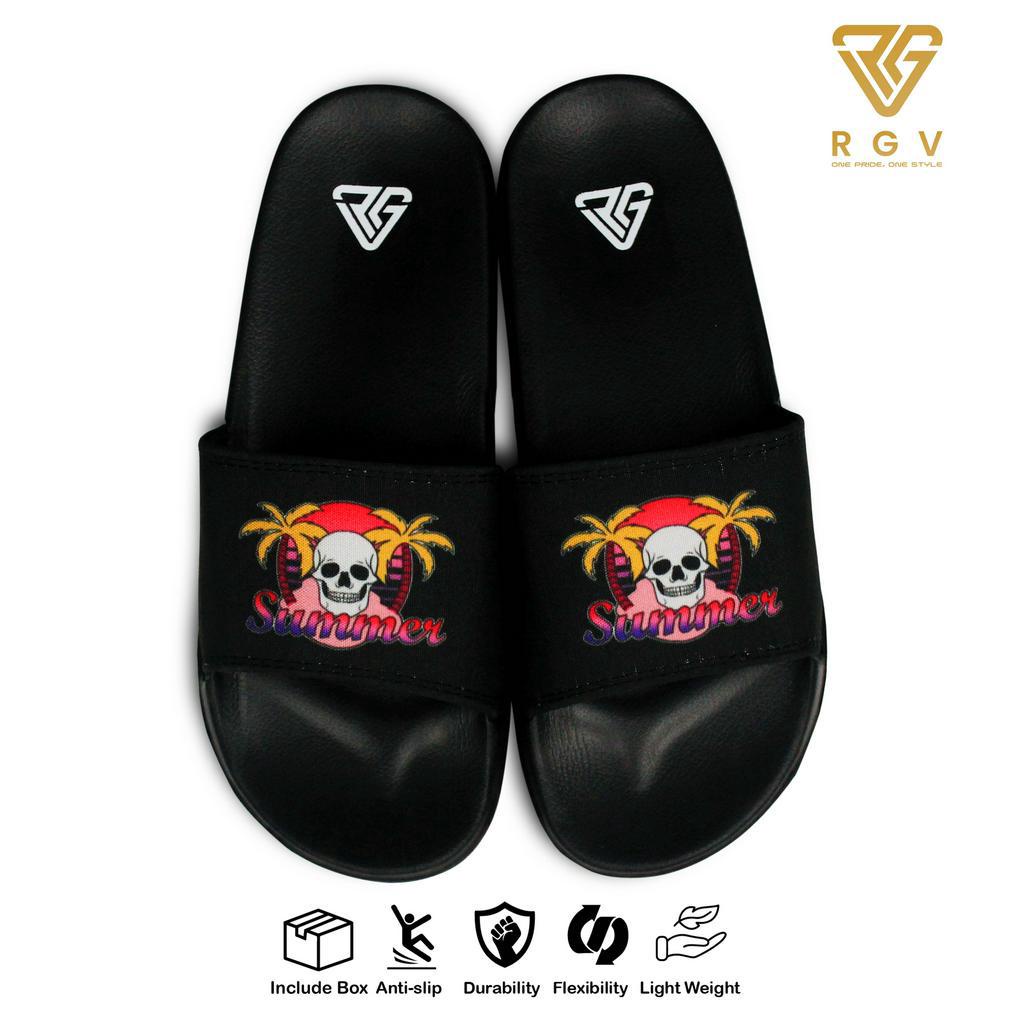 RGV - SANDAL PRIA DAN WANITA SLIDE SLIP ON SENDAL ANTI LICIN RINGAN SELOP SKULL SUMMER PURPLE