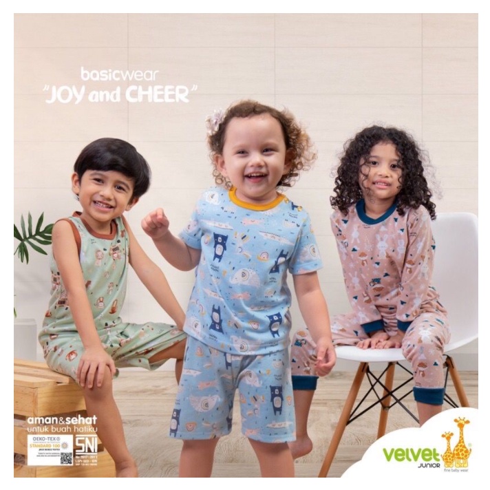 VELVET JUNIOR setelan piyama anak PENDEK Joy And Cheer Edition