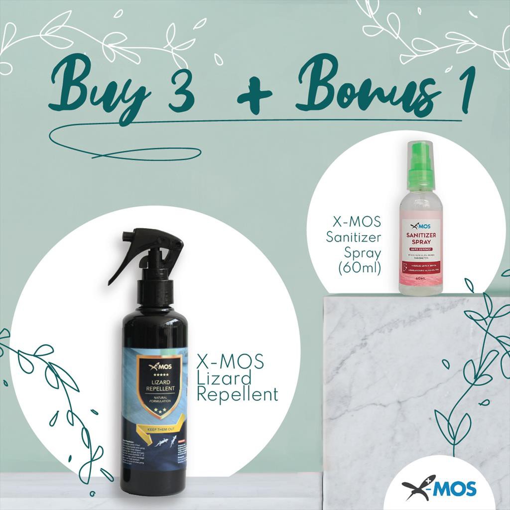 Paket XMOS 3 Lizard repellent 250 ml pengusir cicak tokek biawak