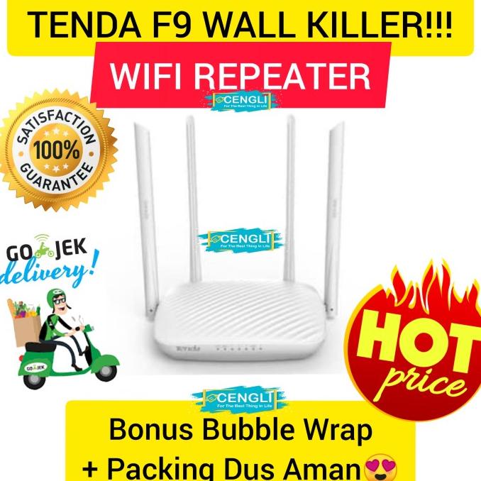 Tenda F9 Wall Killer Router / Wifi Extender / Router Tenda / Repeater - Murah