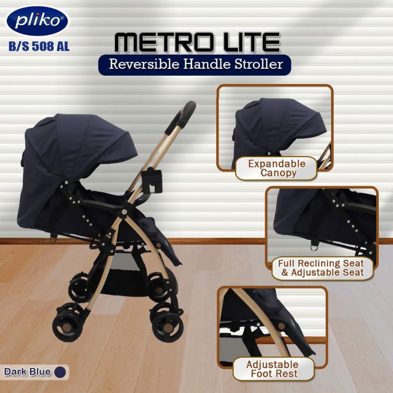 Makassar - Stroller Pliko BS 508 AL METROLITE / Kereta Dorong Bayi