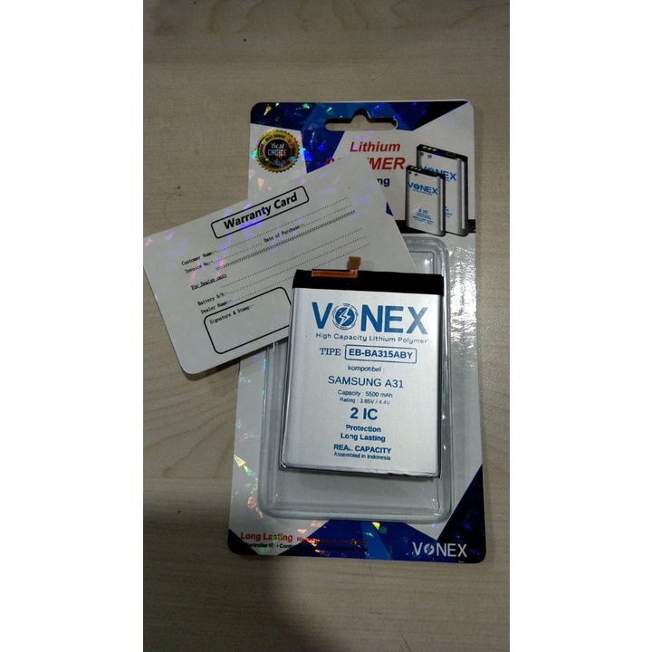 Baterai Double Power Samsung A31 Batre HP Vonex Original