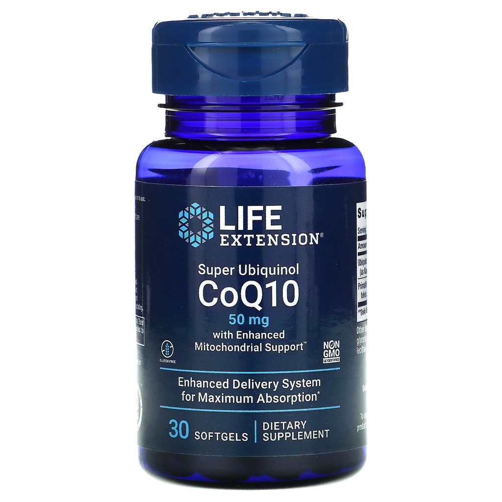 Life Extension Super Ubiquinol CoQ10 50 mg 30 Soft w Mitochondrial Support ORI USA
