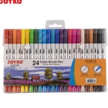 

(BISA COD) Color Brush Pen Joyko 24 Warna ( Kuas & Pen 24 color) CLP-07 TERUJI Kode 1110