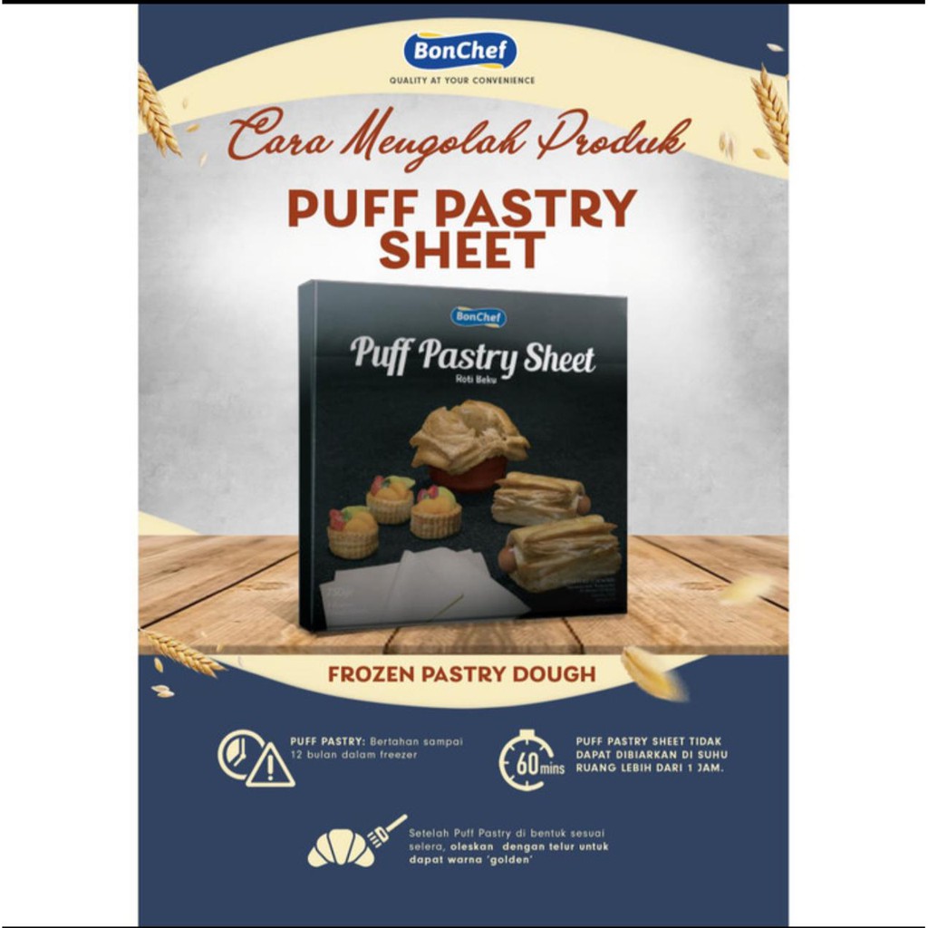 Bonchef Puff Pastry Sheet 750gram - Gosend/Grab Only!!!