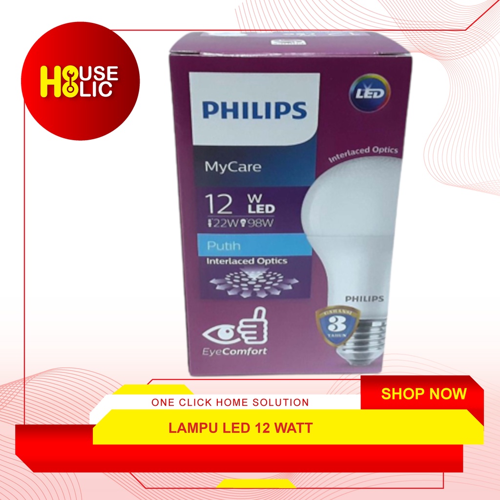 Philips Lampu LED MyCare 12W / Balon Lampu / Bohlam Lamp 12 Watt Bulb