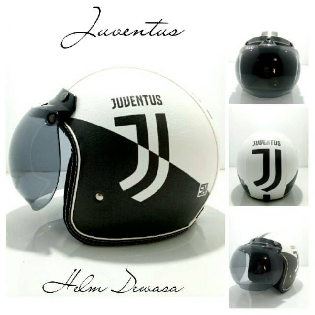 Helm SNI Kulit Football Club Juventus Kaca Bogo Ori