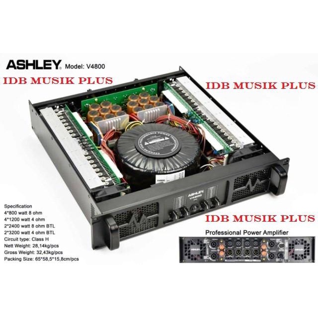 Power Amplifier 4 Channel Ashley V4800 V 4800 Original