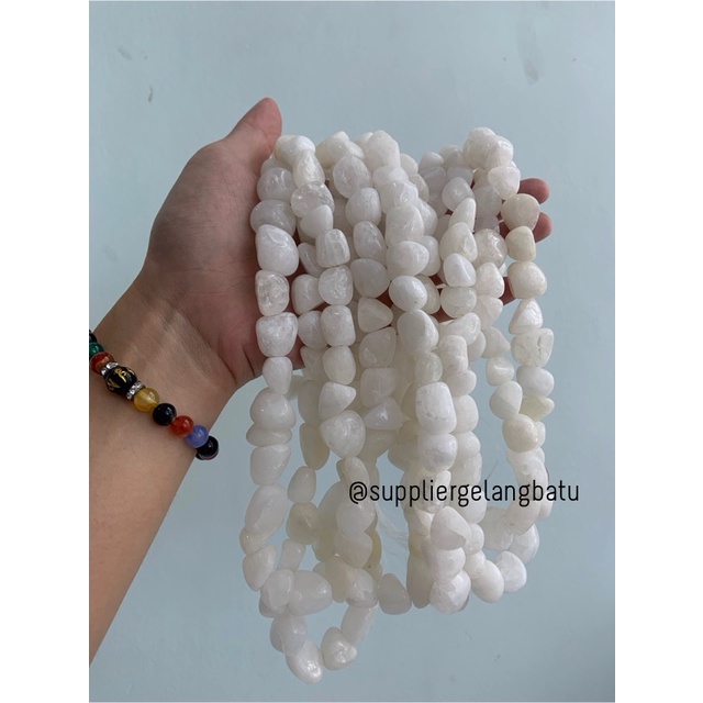 KERIKIL BESAR Batu white agate 2cm kalimantan pilihan putih agatis