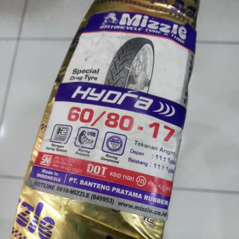 BAN LUAR MIZZLE HYDRA RACING DRAG HIDRA RING 17 60/80 BELAKANG DRAGRACE KOTAK