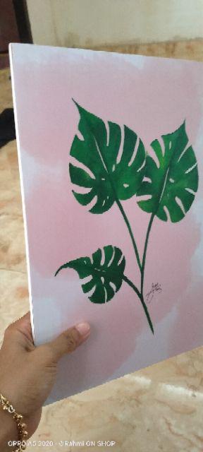 Wooden Projects Wall Decor Hiasan Pajangan Dinding Daun Monstera Tropical - Tmc2