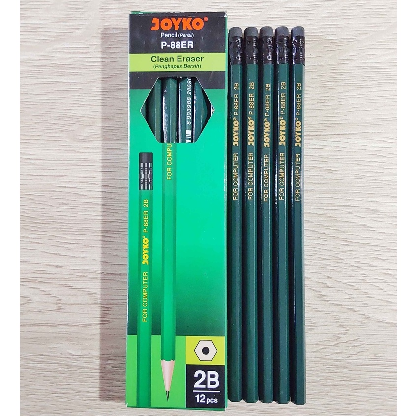 

(PAK) PENSIL JOYKO 2B P-88ER / JOYKO P-88ER / PENSIL 2B P-88ER / Pensil Ujian 2B Asli