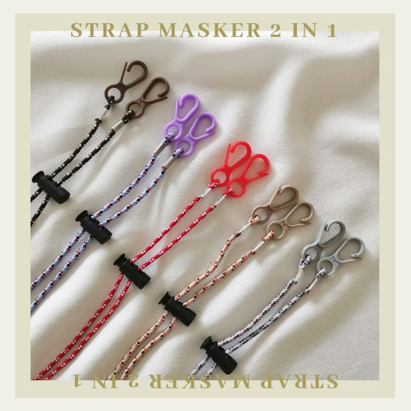 Strap Masker 2in1 Motif Tali Prusik/ Konektor dan Kalung Masker Hijab