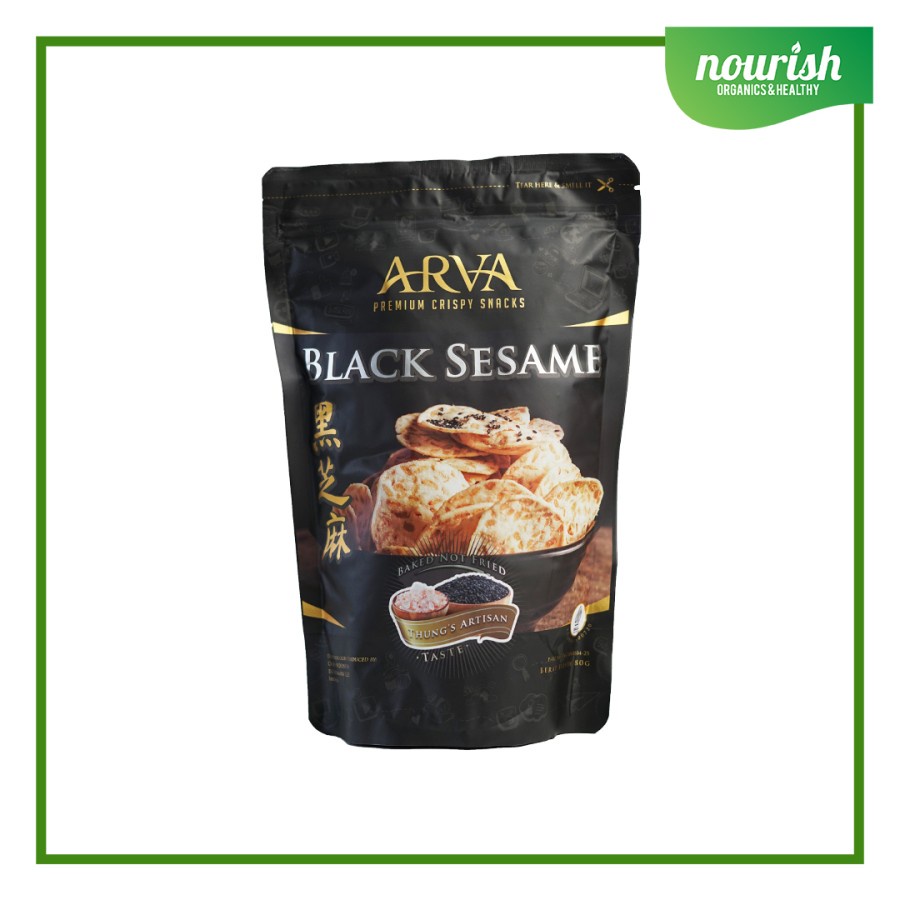 ARVA Keripik Tempe Premium Black Sesame Non GMO/Non MSG 80g