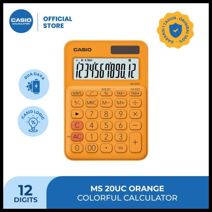 

Casio Colorful Calculator Ms-20Uc-Orange