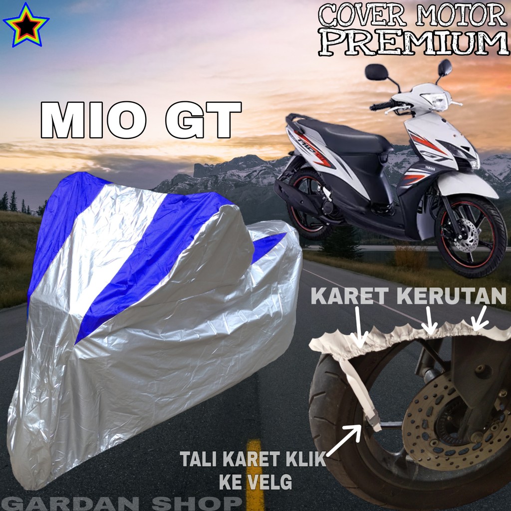 Sarung Motor MIO GT Silver BIRU Body Cover Mio PREMIUM