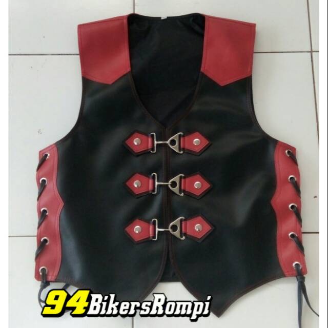 Rompi Bikers koboy kombinasi merah