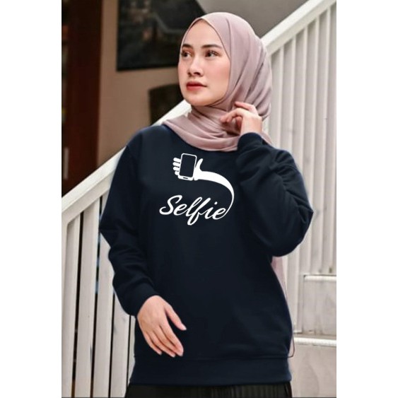 Kaos Lengan Panjang Selfie / Kaos Sweatshirt / Atasan Wanita / Atasan Wanita Lengan Panjang