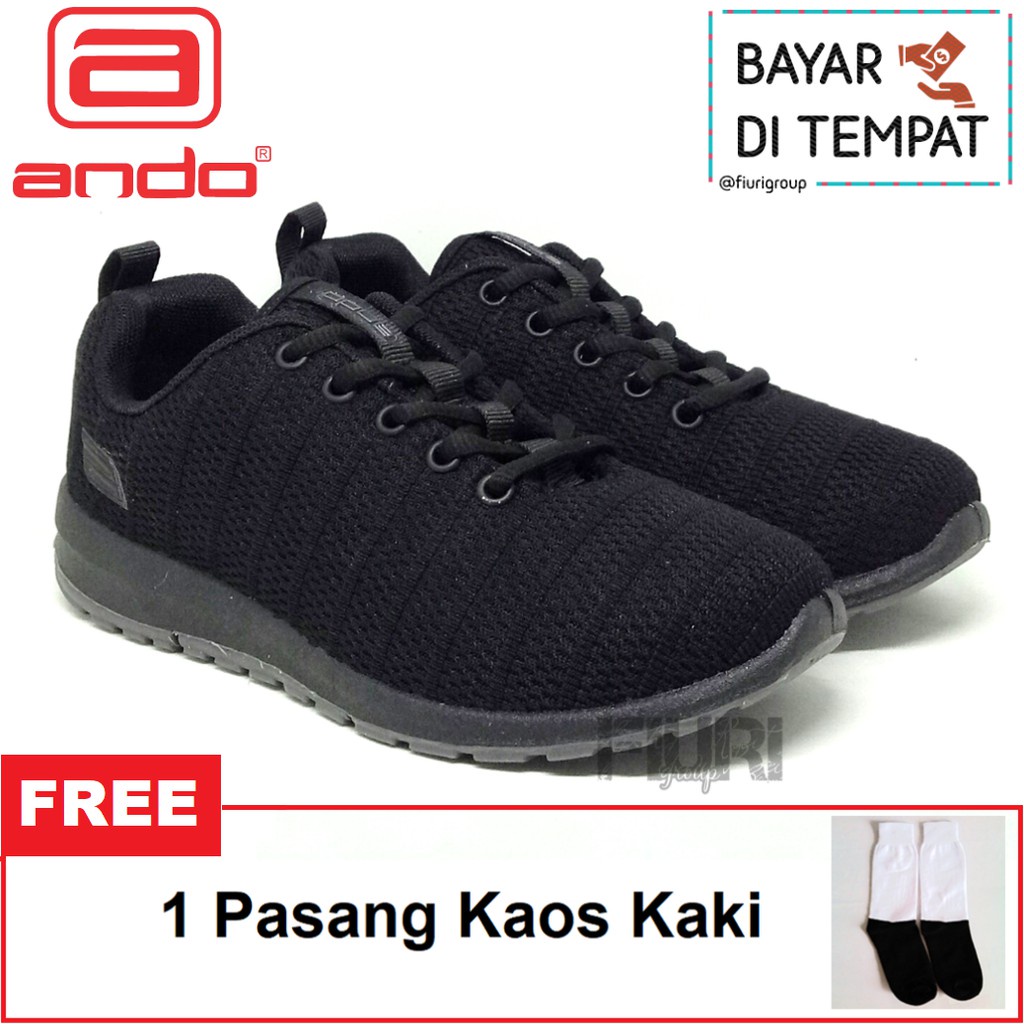 FIURI - ANDO ORIGINAL - REBECCA 33-40 FULL HITAM - SEPATU SNEAKERS SPORT KANVAS SOL KARET ANAK PEREMPUAN - SEPATU KETS TRENDY WANITA - SEPATU OLAHRAGA LARI FITNES SENAM KERJA KULIAH SEKOLAH SD SMP SMA BERTALI CEWEK MURAH PROMO DISKON BONUS KAOS KAKI